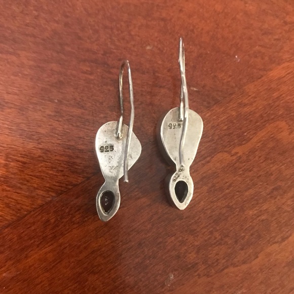 Sterling silver and amethyst earrings - Picture 2 of 3